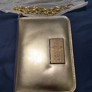 Gold Versace wallet purse